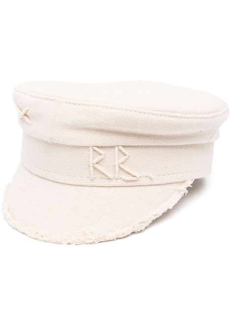 Cappello baker boy con logo in beige - RUSLAN BAGINSKIY donna